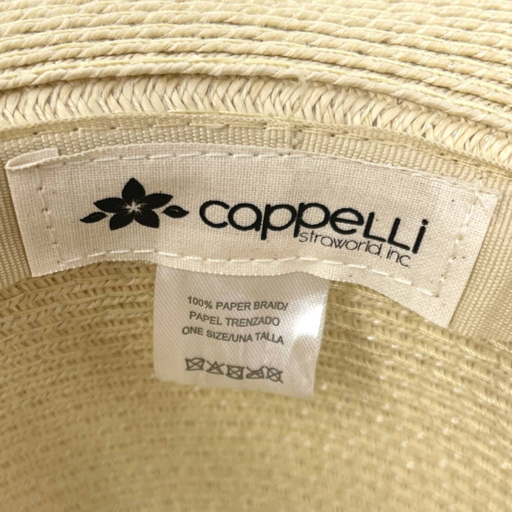 Cappelli Straworld Tan Straw Sunhat With White Tassel One Size New - Picture 8 of 9